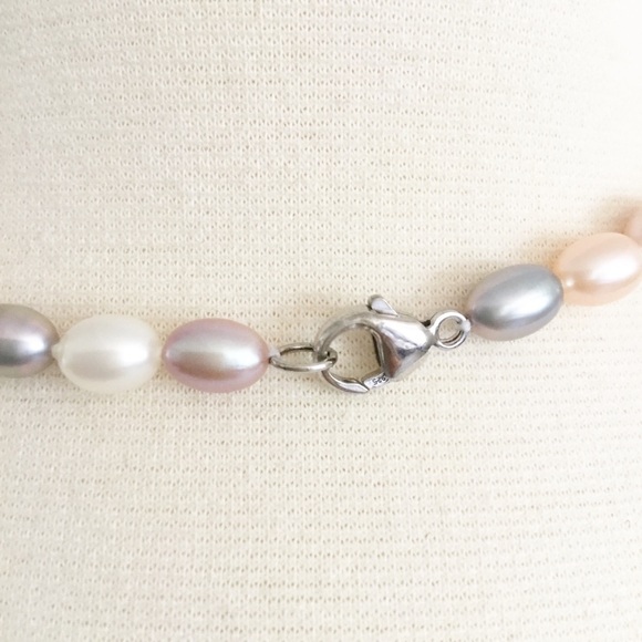 Sterling Silver Pastel Pearl Necklace - Picture 4 of 4